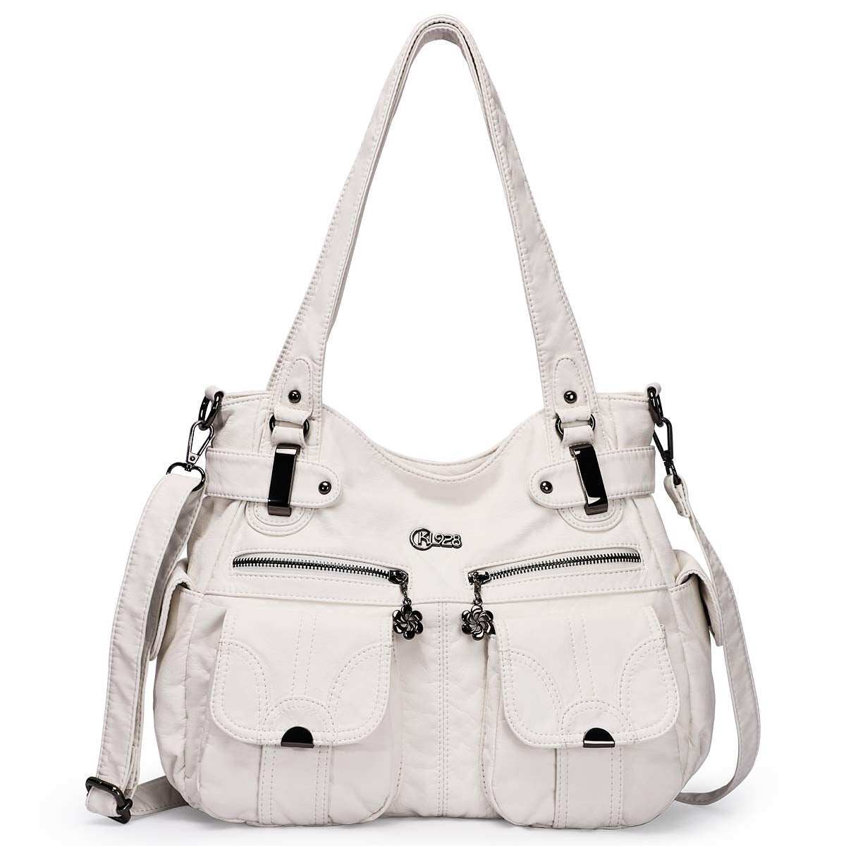 Bolsa de couro premium com muitos bolsos