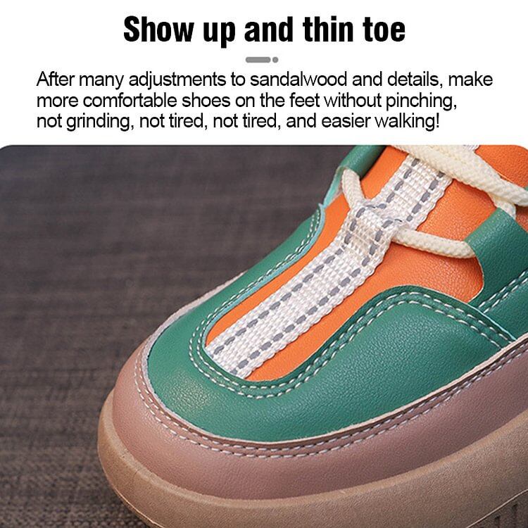 Sapatos de passeio de sola grossa para mulheres em blocos de cor