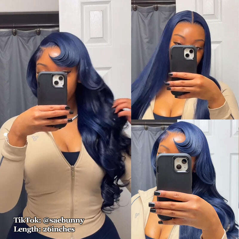 Sale | Glueless Midnight Blue 7x6/13x6 FULL Lace Frontal Wig 16