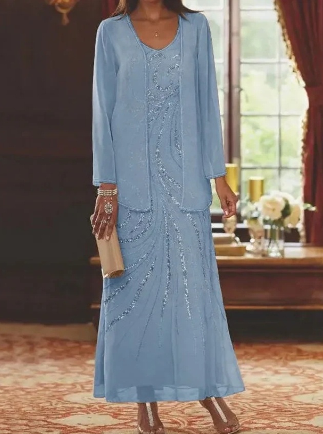 Vestido elegante feminino de duas peças com jaqueta
