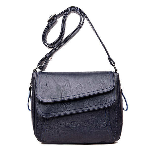 Bolsa de ombro sólida feminina Bolsa de ombro casual com vários slots