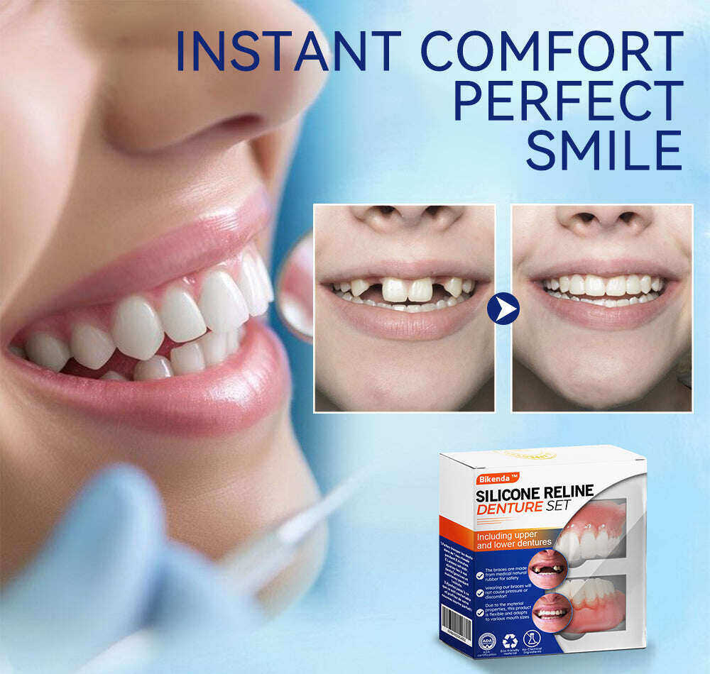✅Loja oficial | Conjunto de próteses de silicone Bikenda™ Reline 🧑🏼‍⚕️Recomendação da British Dental Association (BDA)