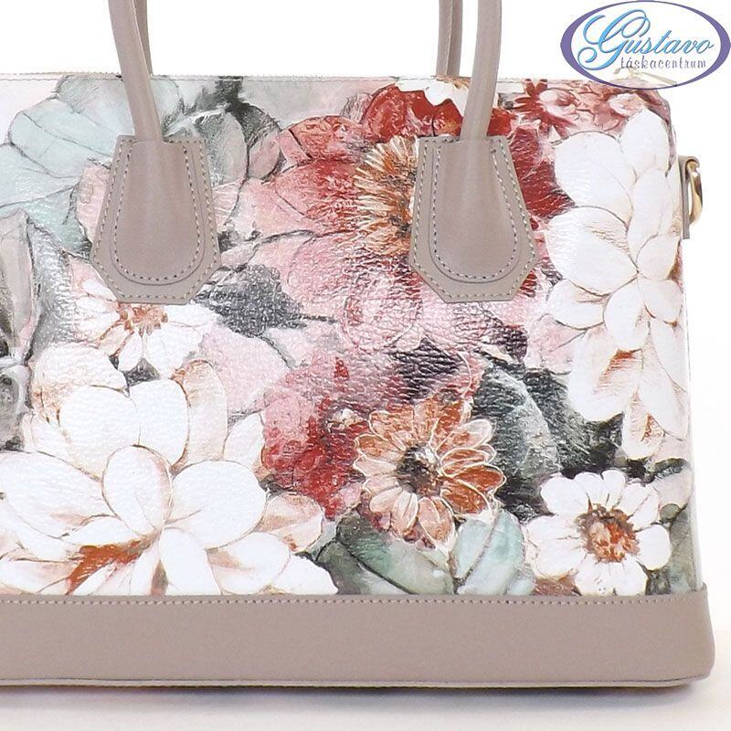 GEUNINE LEATHER BŐR TÁSKA VIRÁGMINTÁS