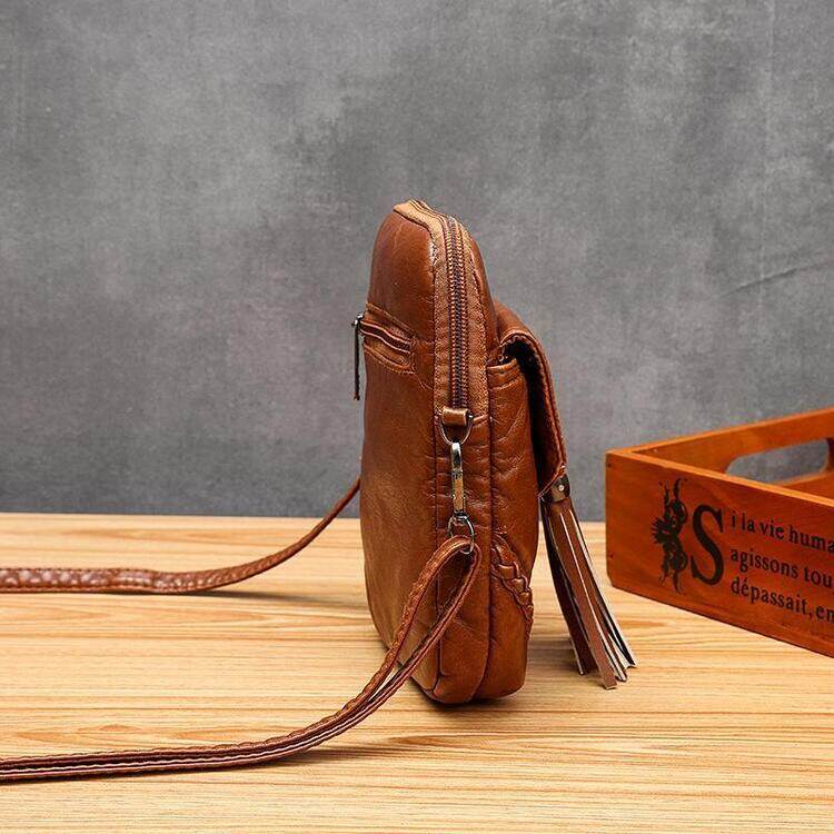 Bolsa crossbody impermeável feminina estilo retrô com z de alta capacidade