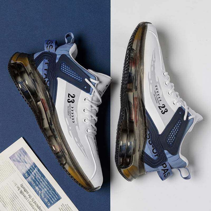 Sapatos de almofada de ar de verão de malha de escama de peixe, sapatos masculinos elegantes, sapatos esportivos casuais
