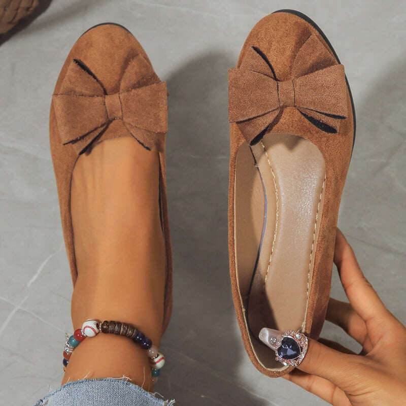 🔥Último dia de liquidação – 49% DE DESCONTO🎁 Mocassim ortopédico de cunha com laço e decoração Bowknot