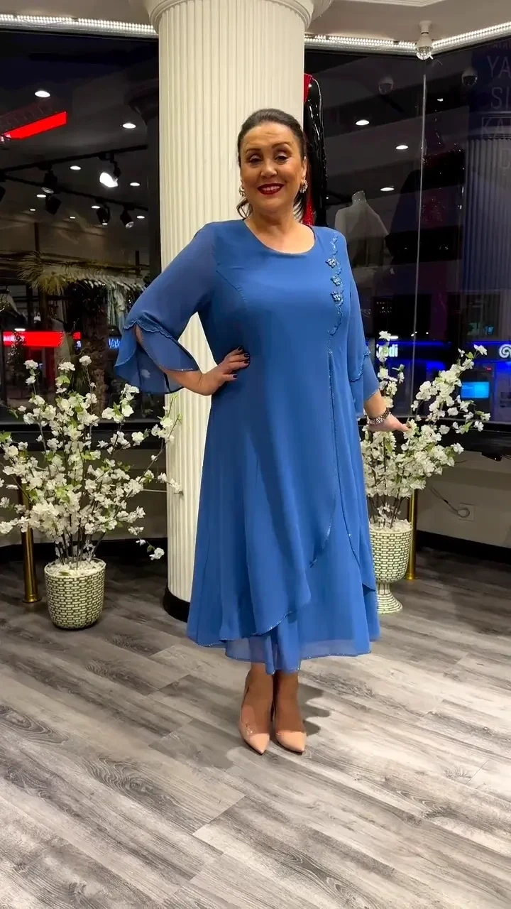 [S-5XL] ❤️2024 Novos vestidos de chiffon de alta qualidade