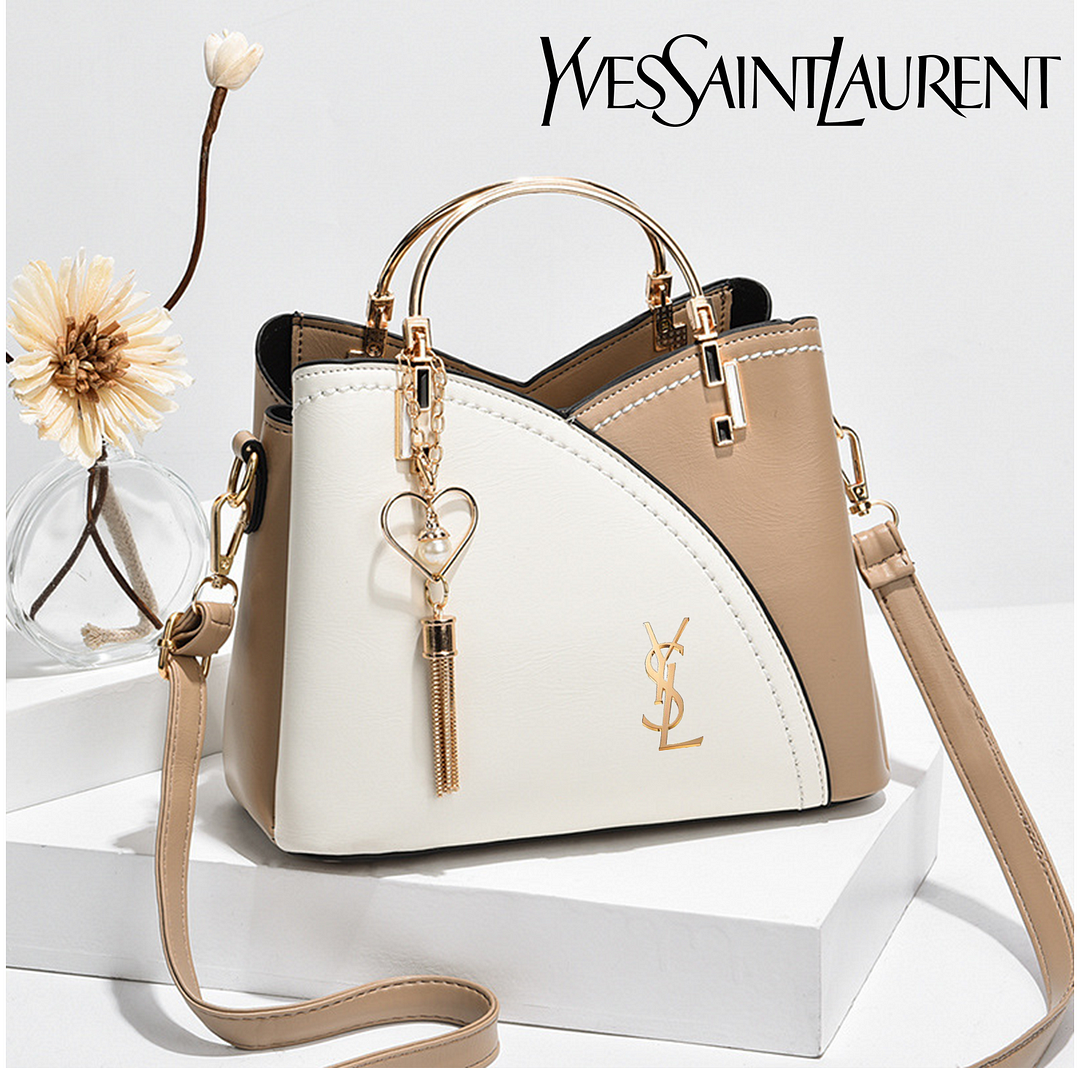 YSL® Modna torba na ramię o dużej pojemności w kontrastowym kolorze