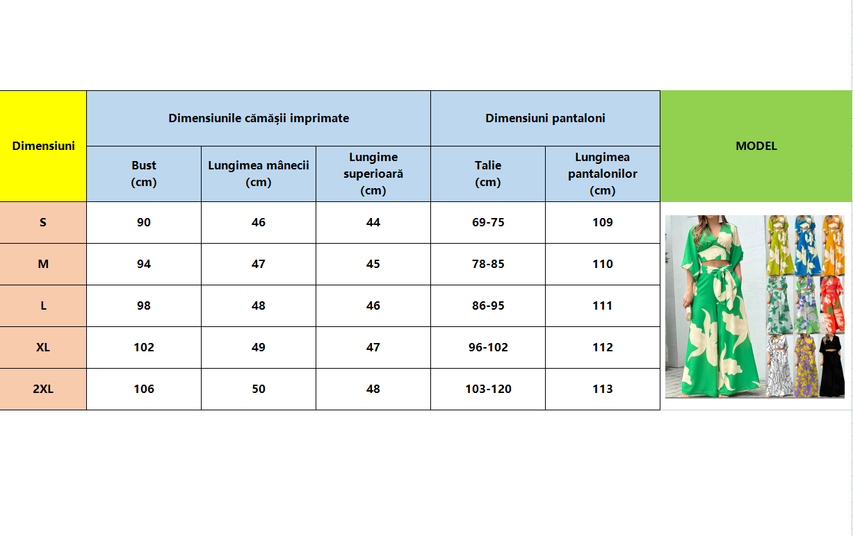 2022 Сладък печат V-образно деколте с фенер къс ръкав къса риза панталони с висока талия широк комплект от две части
