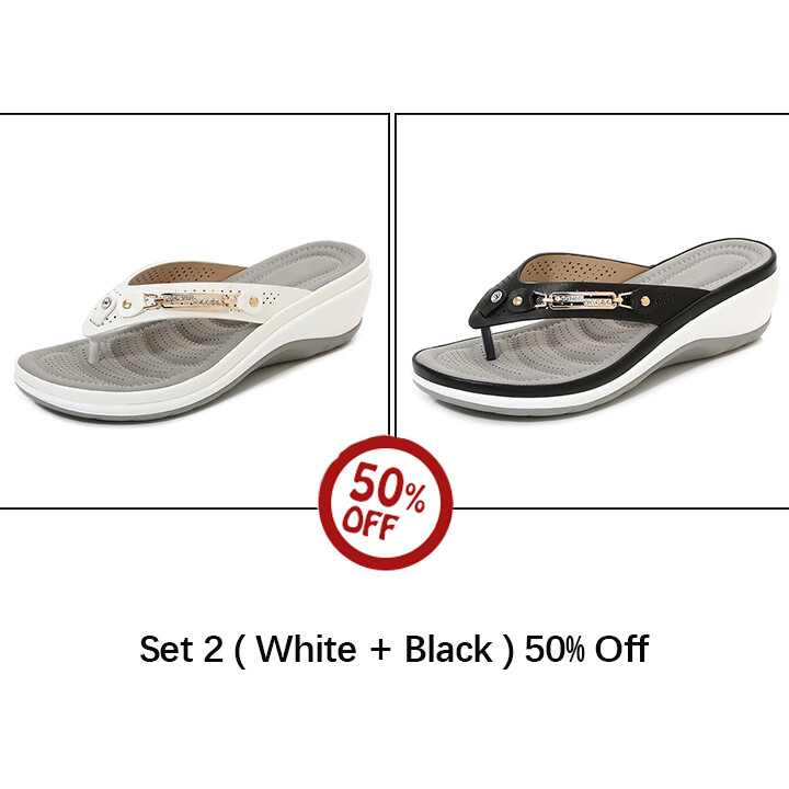 ⏰Last Day Promotion 49% OFF -Women's Arch Support Soft Cushion Flip Flops Thong Sandals Slippers