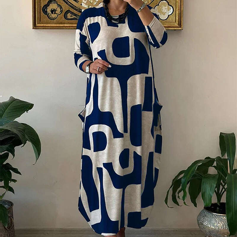 ✨Vestido feminino de manga comprida com estampa