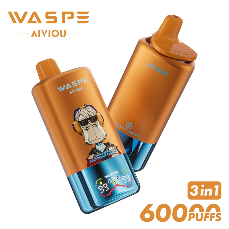 WASPE AIVIOU 60000 Puffs Disposable Vape Grape ice cream + strawberry sugar + raspberry-cherry