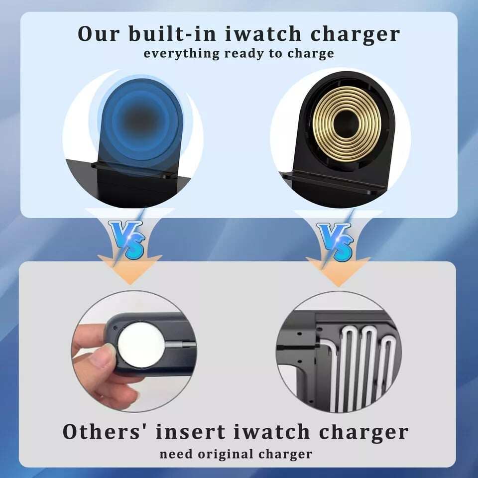 🔥Estação de carregamento com relógio, carregador sem fio (carregamento rápido)⚡