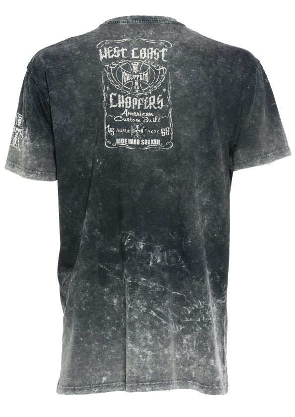 West Coast Choppers Ride Hard Sucker Camiseta  - Cinzento Vintage/Preto