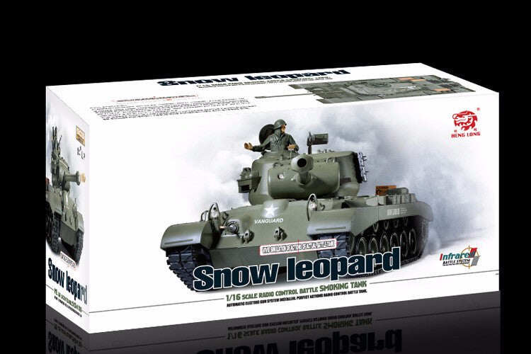 Tanque Heng Long M26 Pershing RC 3838 Tanque de Batalha Snow Leopard do Exército dos EUA