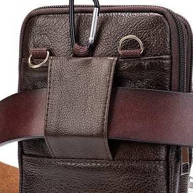 Męska torba na pasek z prawdziwej skóry Fanny Belt Bag Viconchic