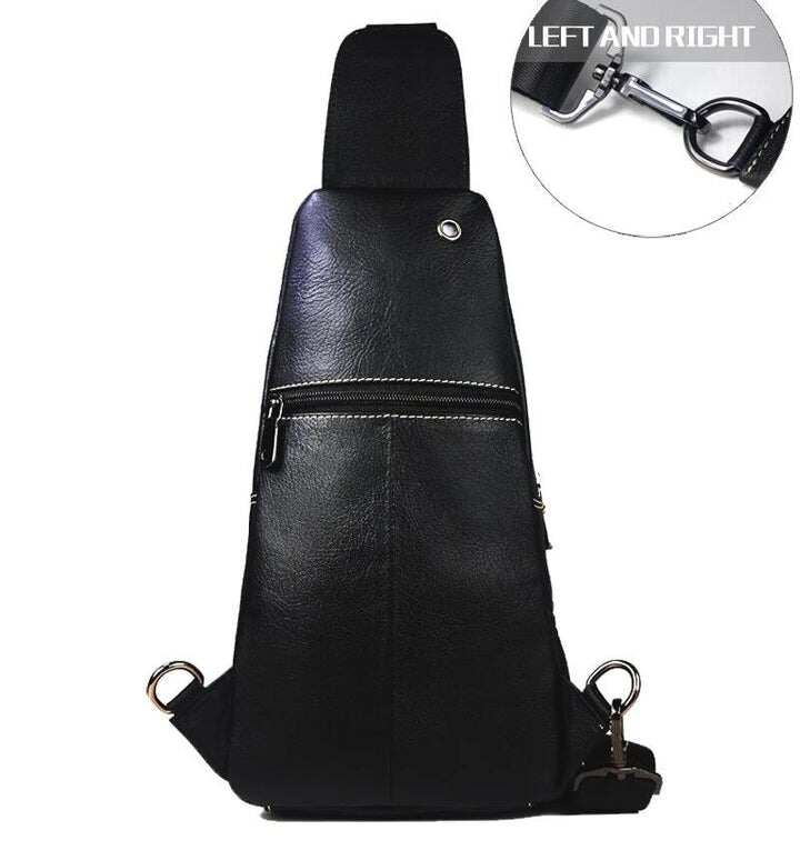 Męska torba na ramię z prawdziwej skóry Travel Sling Chest Bag