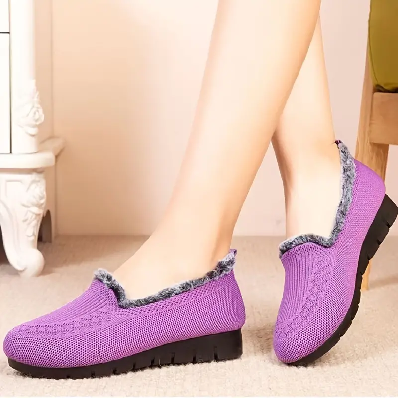 🔥Último dia com 50% de desconto - sapatos femininos forrados de pele de shearling