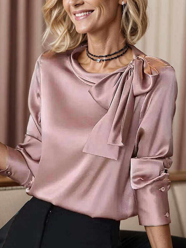 Blusa de cetim com corte reto
