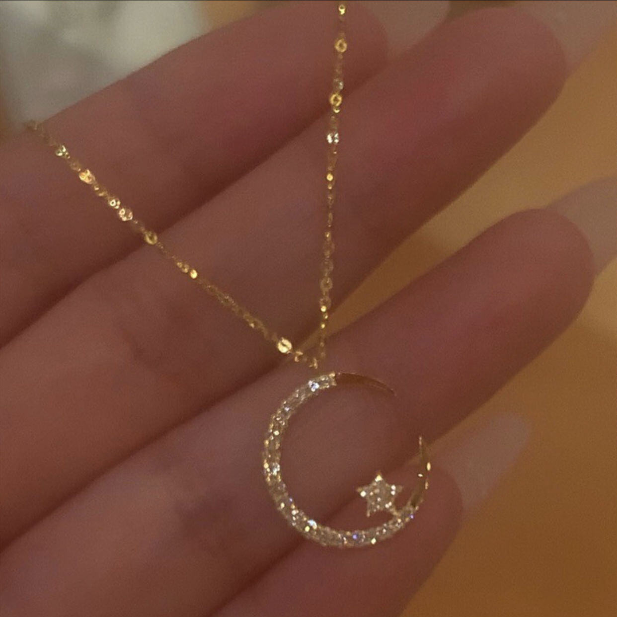 🔥PROMOÇÃO DE FERIADO COM 47% DE DESCONTO💕NOITE BRILHANTE: COLAR ESTRELA DA LUA🌙✨