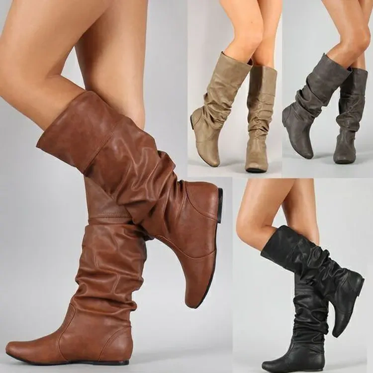 【35-43】 SAPATOS ALTOS BORDADOS PARA MULHERES RETRO SIMPLES