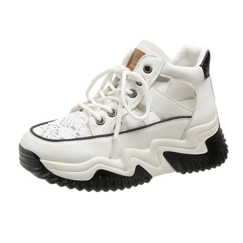 2024 verão novo estilo malha alta superior oco respirável sapatos femininos