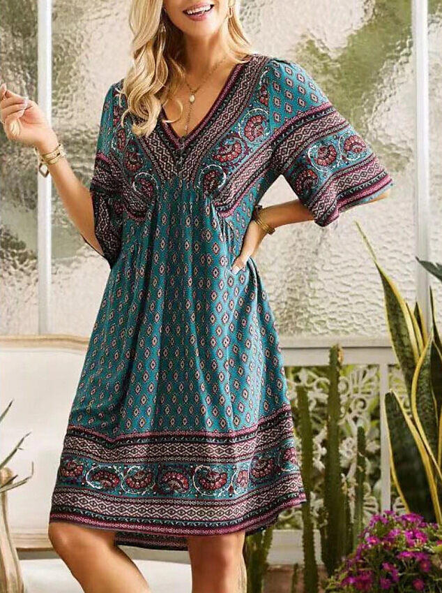 Novo vestido de verão em algodão e linho macio e confortável
