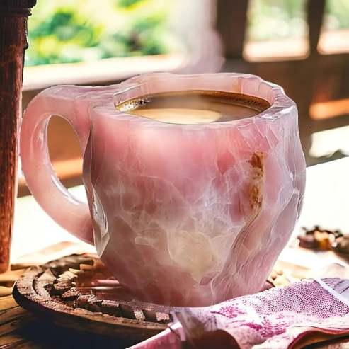 (💐Promocja wiosenna💐) ✨️2025 Nowe kubki do kawy z kryształkami mineralnymi☕