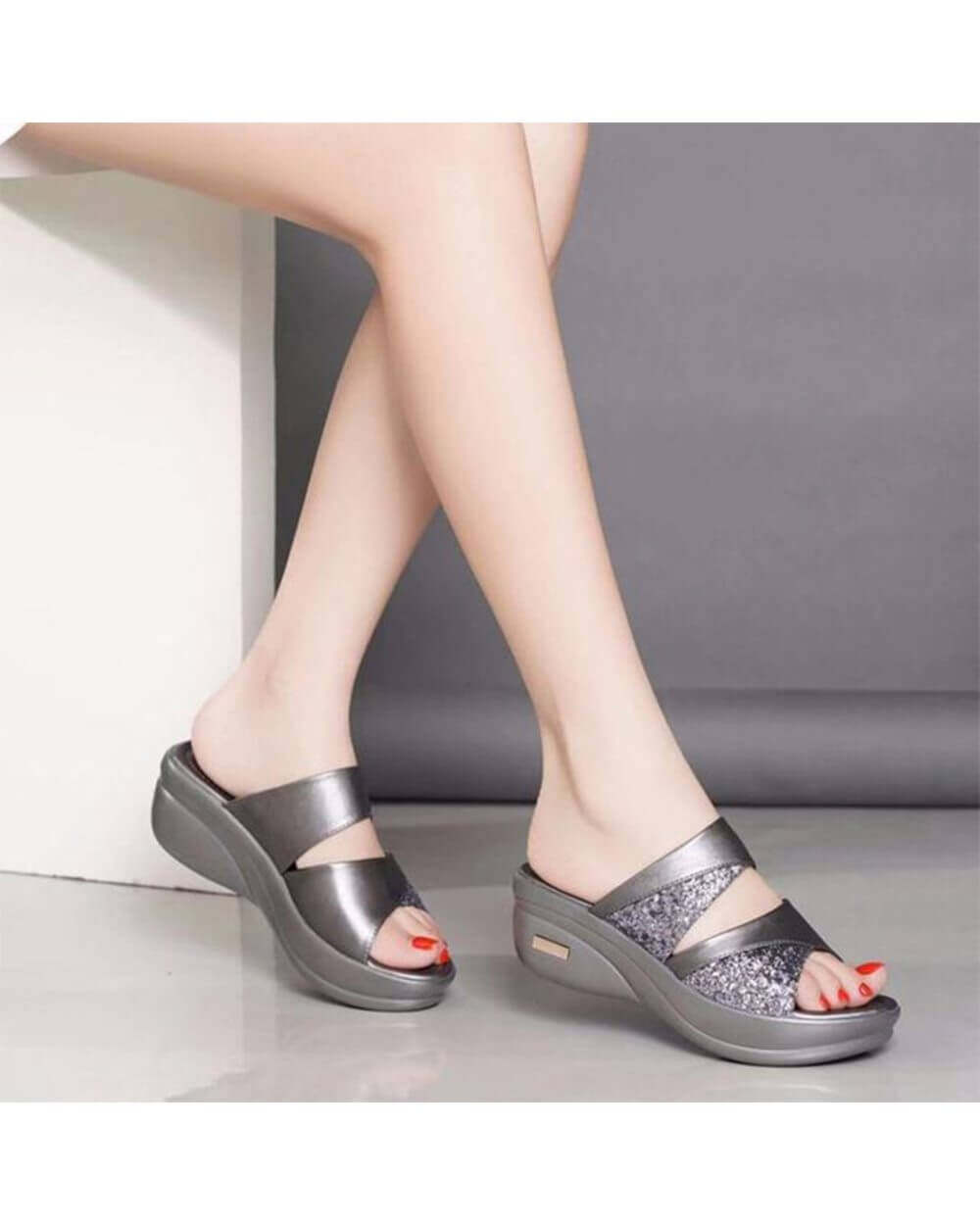 Sandálias de cunha ortopédicas de mulher