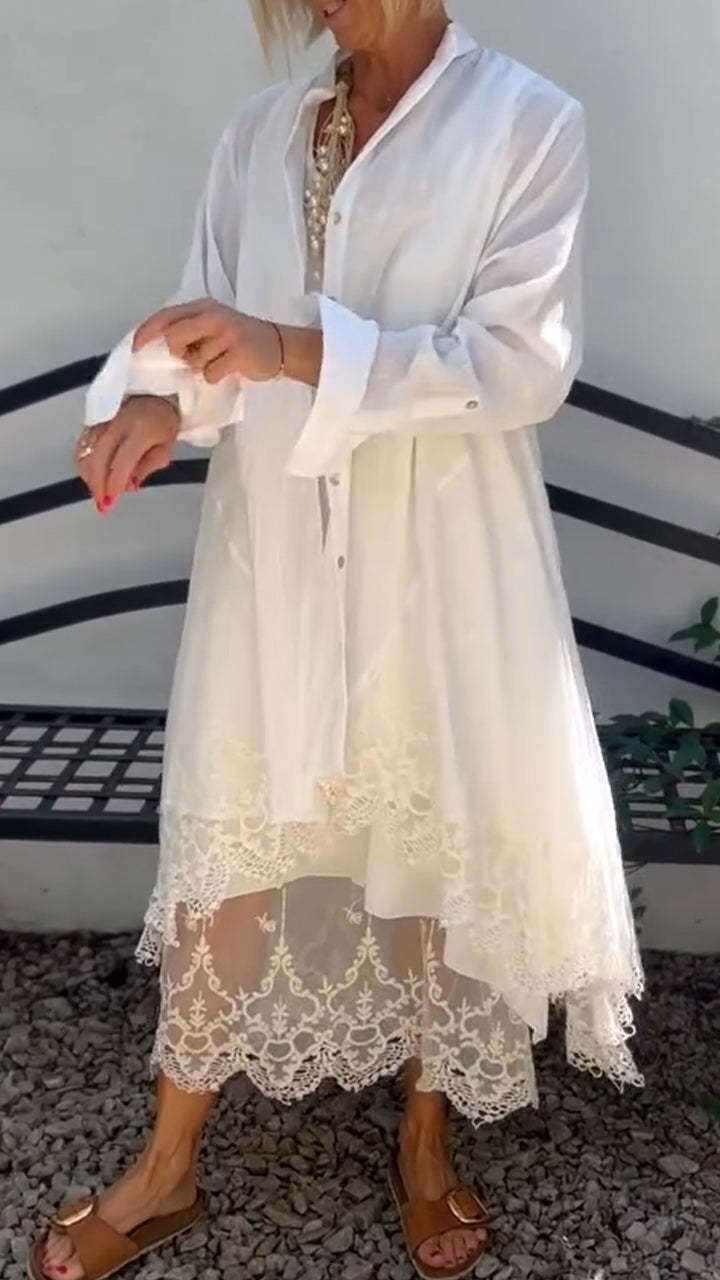 Saia suspensória de gola redonda para mulher + cardigan traje casual