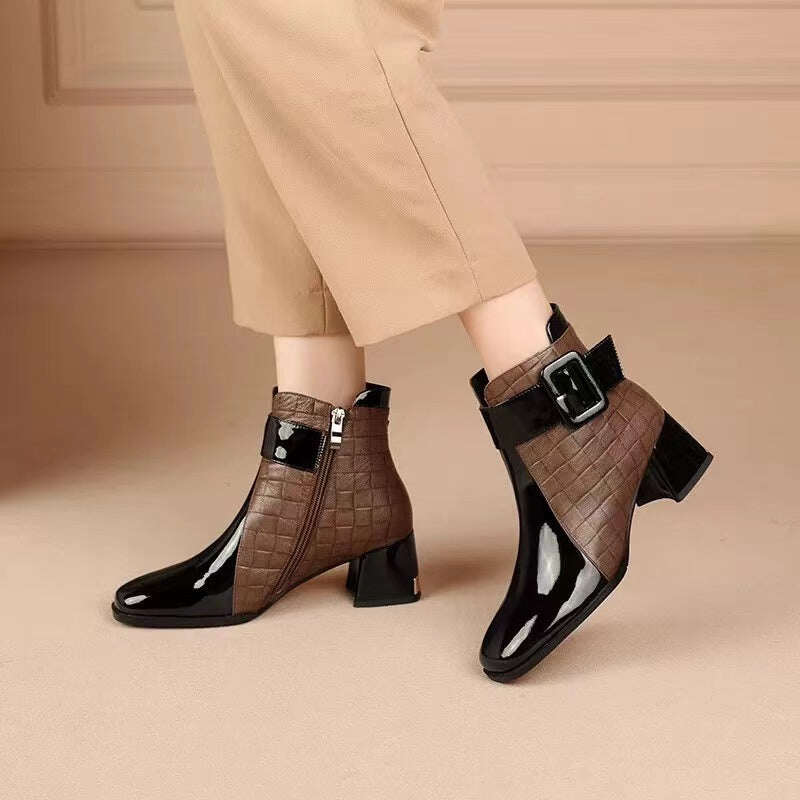 🔥🔥【35-40】✨👢2025 outono e inverno novos sapatos de couro femininos artesanais de alta qualidade