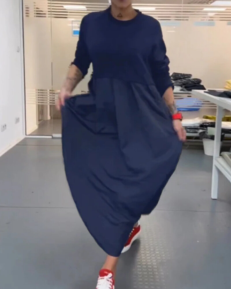 Solidna, swobodna sukienka maxi