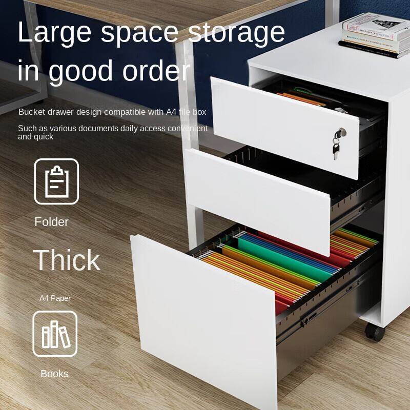Factory Direct Customized 390*500*600mm Three Drawers Silent Wheel Movable Cabinet with Key Lock