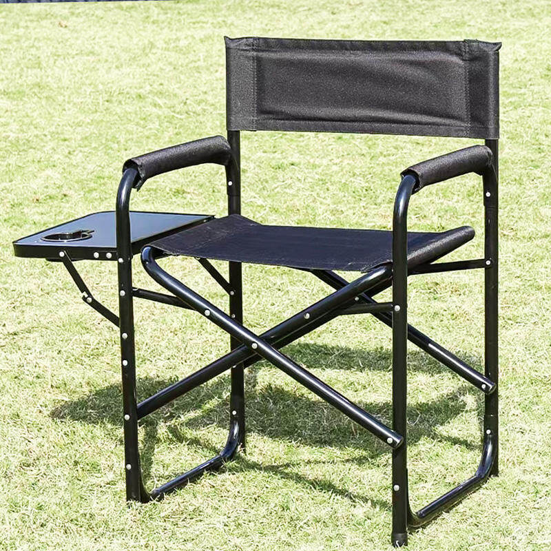 Hot Selling Relax Portable Thickened Oxford Clothes Steel Director Chair Folding Chair with Side Table