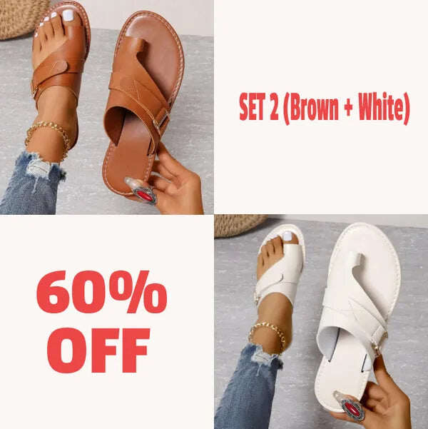 🔥 Promoção de último dia com 60% OFF 🔥 Sandálias ortopédicas leves confeccionadas em couro premium