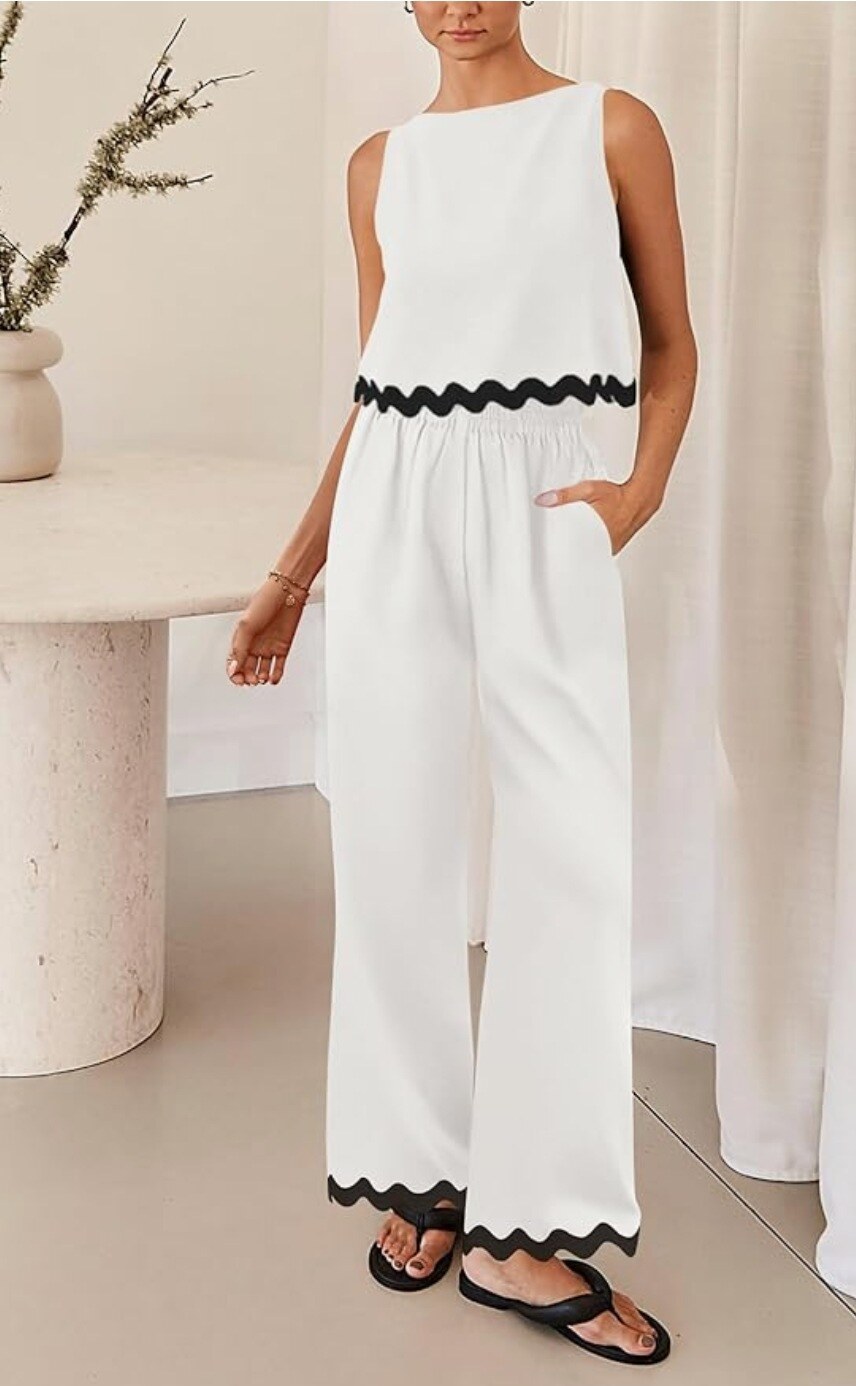 2024 primavera e verão feminino algodão e linho casual conjunto de 2 peças sem mangas colete curto topo solto
