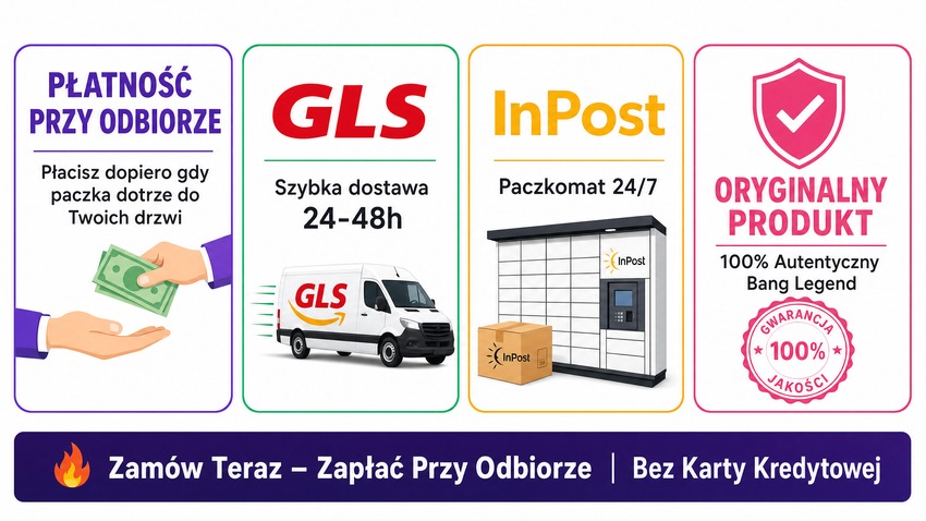 Płatność za pobraniem GLS InPost – Bang Legend 150K jednorazowy vape