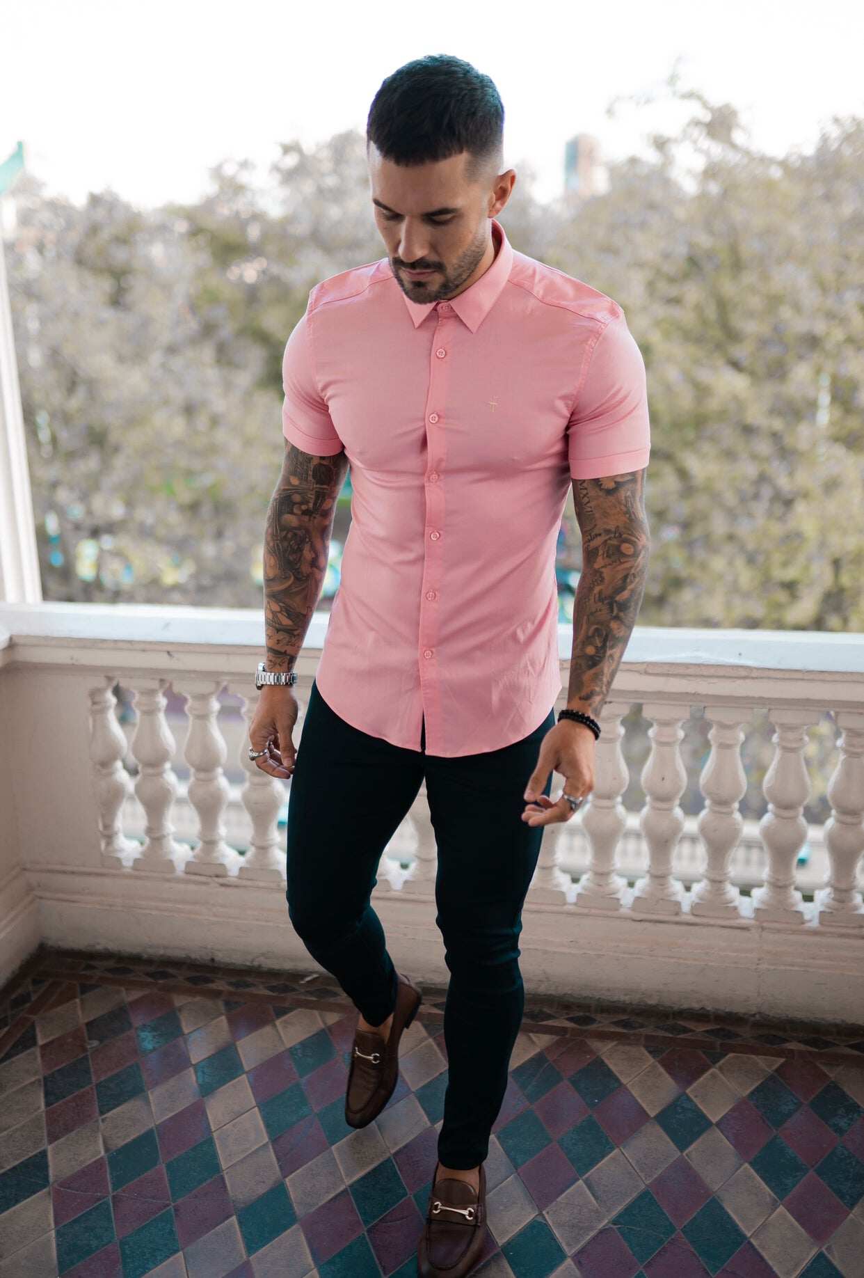 Slim Stretch Navy Sateen Trousers - FSH406