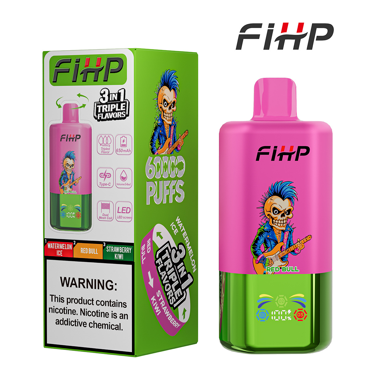 FIHP Vape o potrójnym smaku (60 000 zaciągnięć)