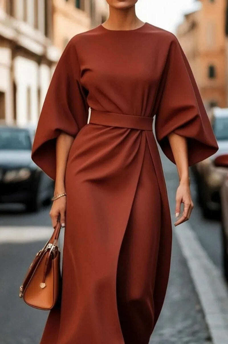 Vestido elegante com mangas balão