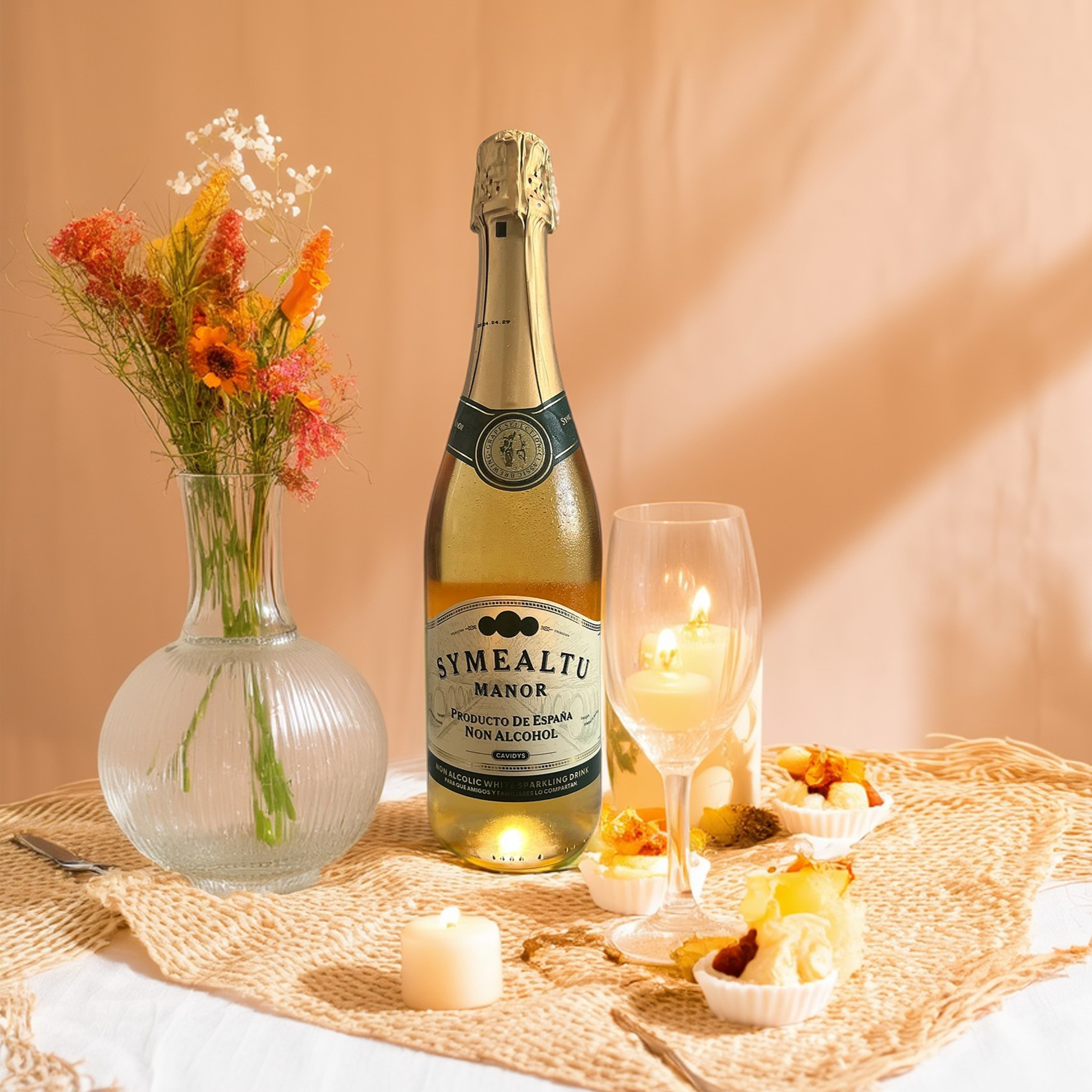 SYMEALTU MANOR-Alcohol-Free Sparkling White Wine