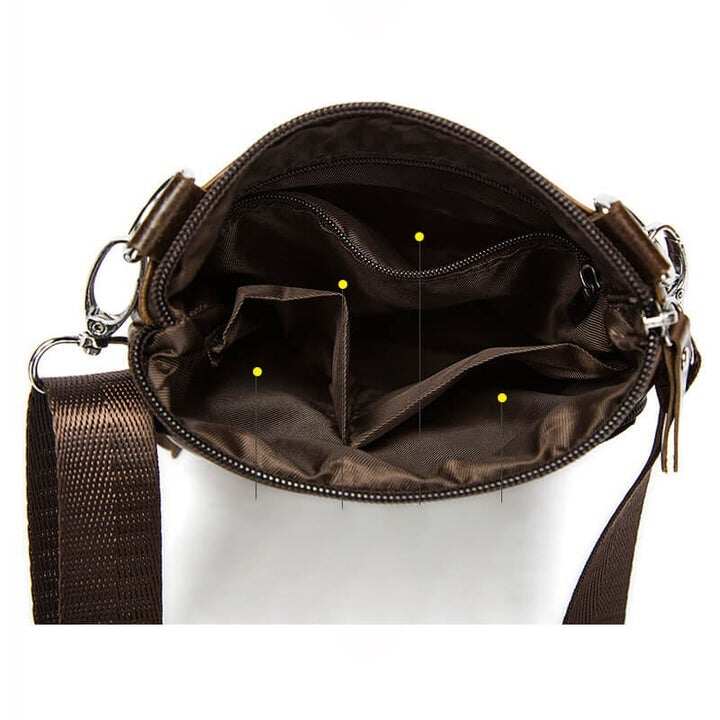 Męska skórzana mała torba listonoszka Crossbody