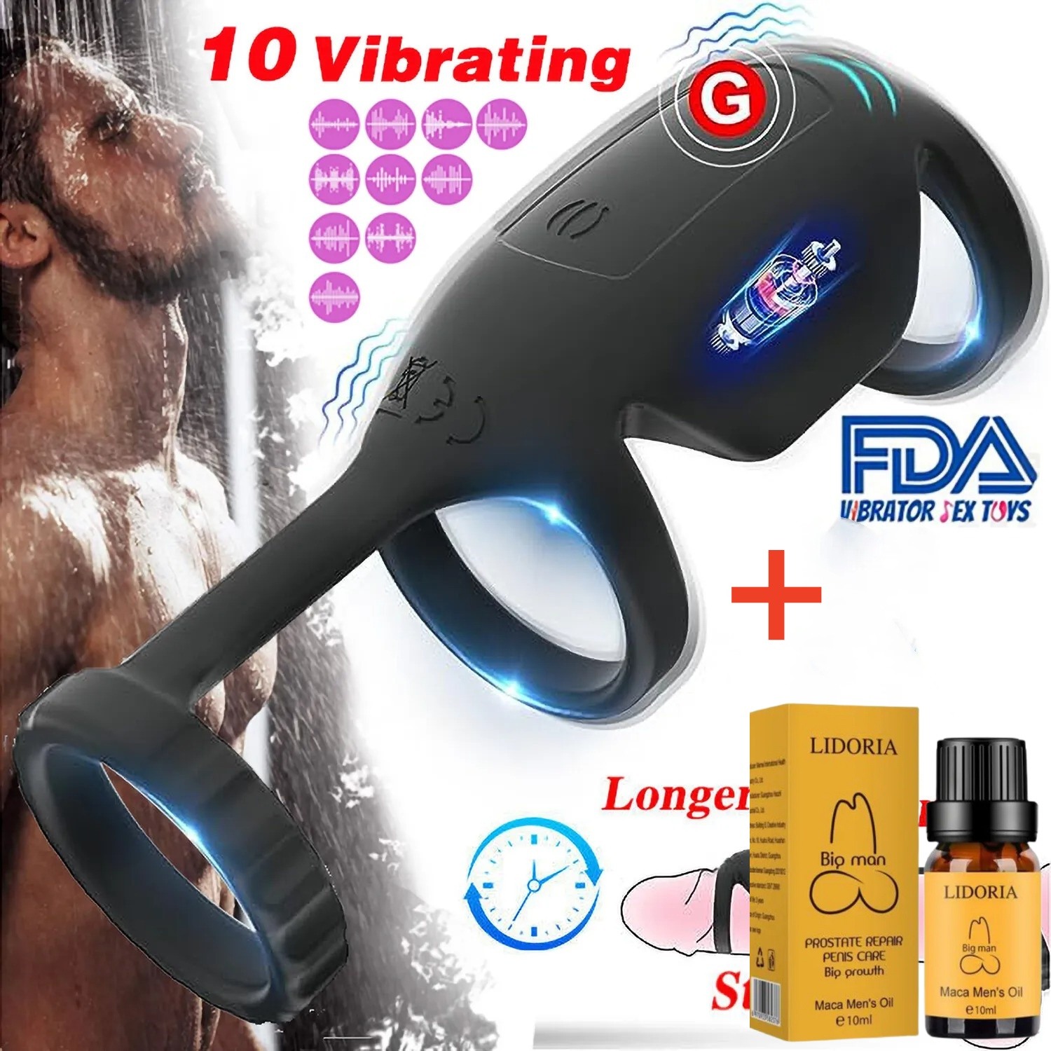 🔥Специален коледен подарък за 2024 г.-49%ОТСТЪПКА💥💥--💕3-в-1 вибриращ пръстен за петел