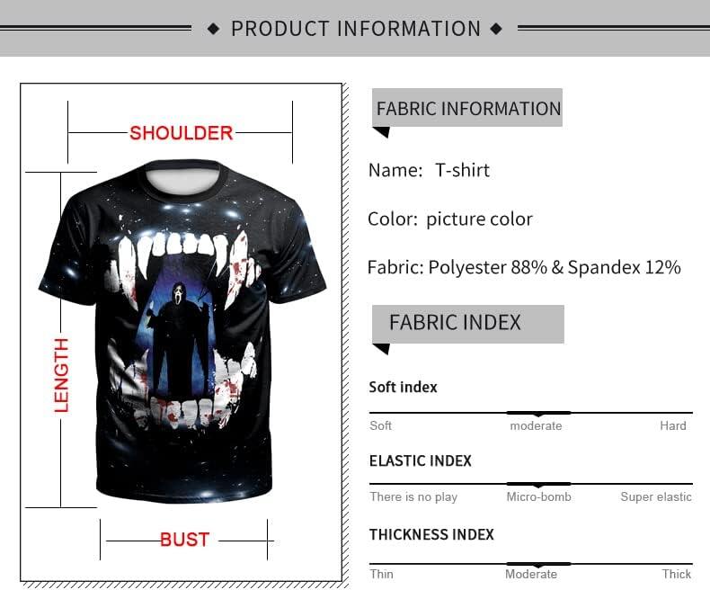 Men's 3D Print Skull T-Shirt 3D Creative Print Short Sleeve T-Shirt Casual Round Neck Novelty Street Fashion Tees Shirt