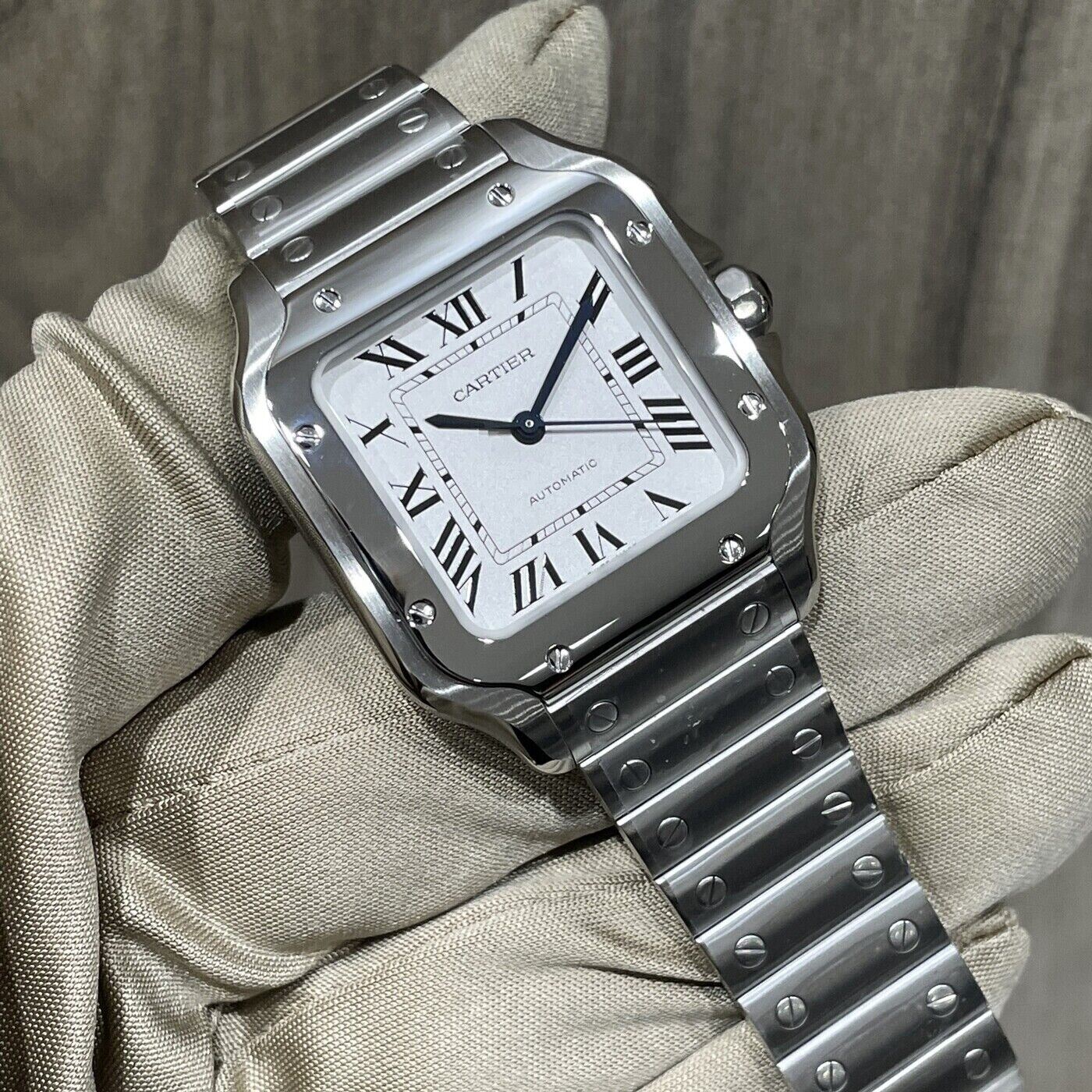 Santos de Cartier WSSA0029 stal nierdzewna biały MEDIUM kompletny