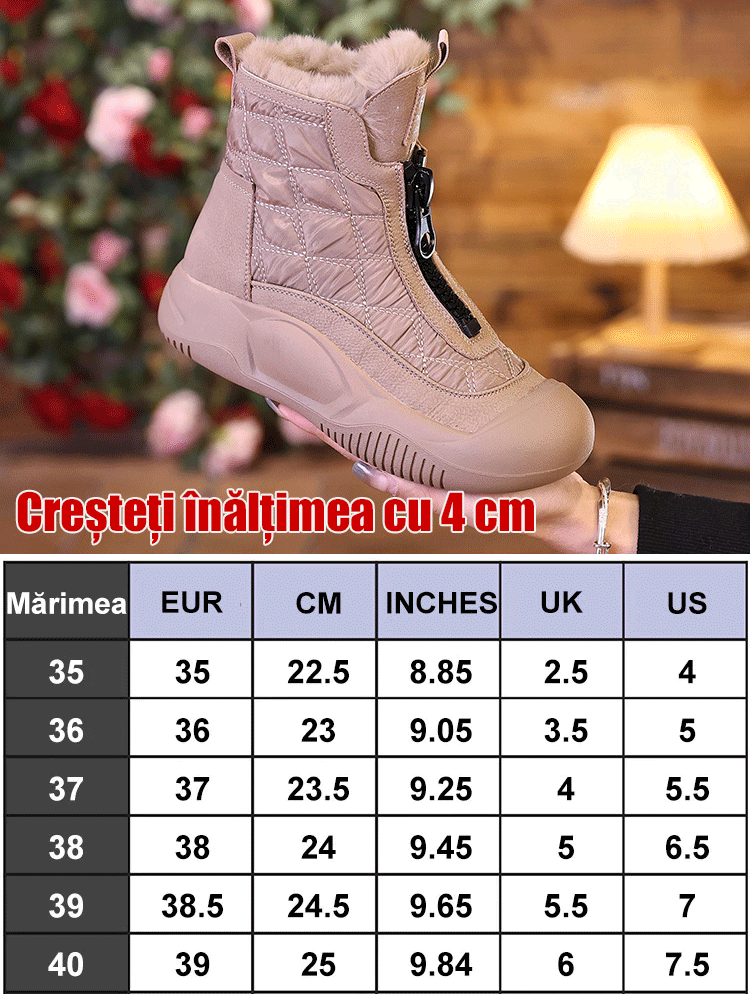 Sapatos forrados de algodão quentes e impermeáveis