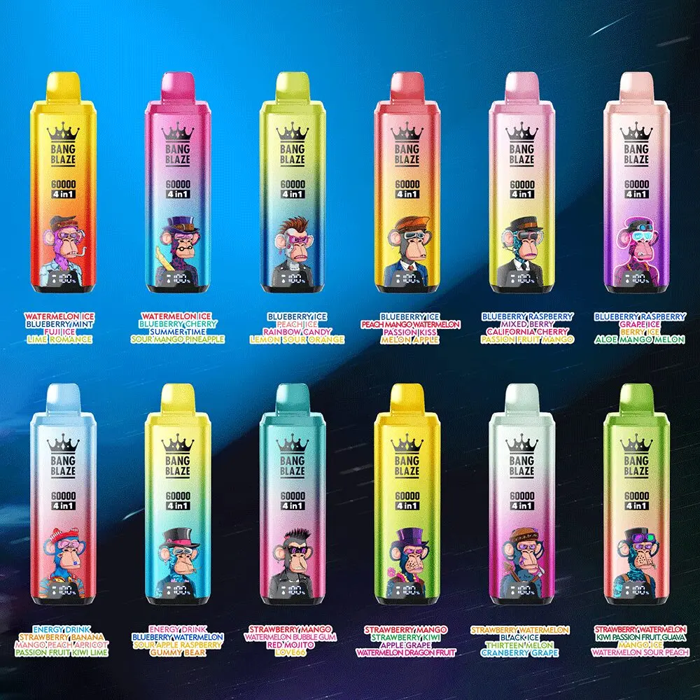 Bang Blaze 60000 60k puffs 4 in 1 flavors latest original rechargeable LCD display disposable vaporizer