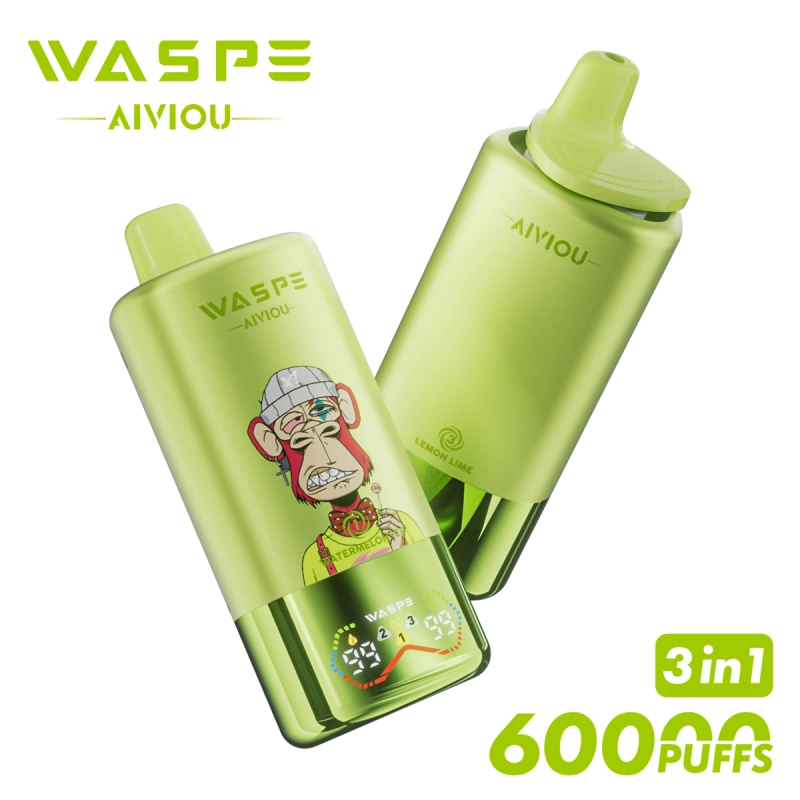 WASPE AIVIOU 60000 Puffs Disposable Vape Blueberry-raspberry + blueberry marshmallows + double apple ice cream