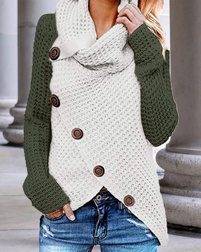 Uma gola rulê de malha simples para lazer