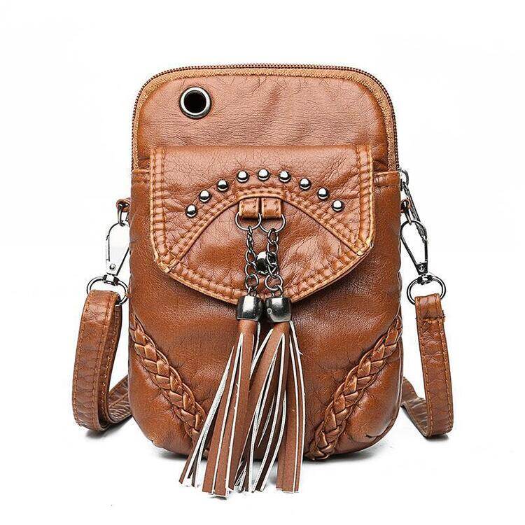 Bolsa crossbody impermeável feminina estilo retrô com z de alta capacidade